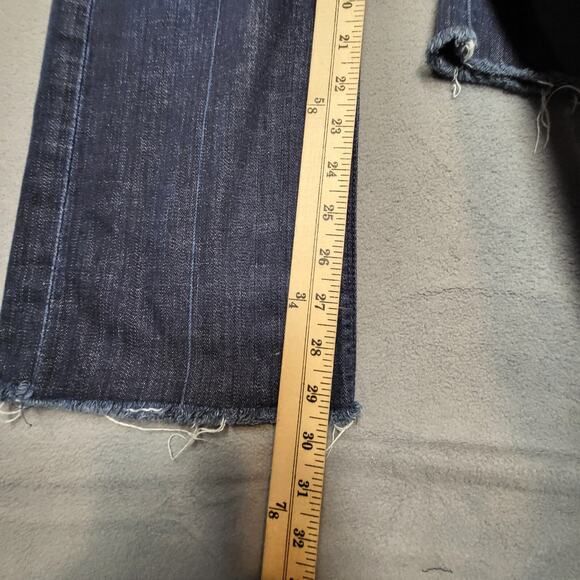 7 For All Mankind Jeans Womans 31 Blue High Waist Boot Cut Distressed Denim - Picture 8 of 12